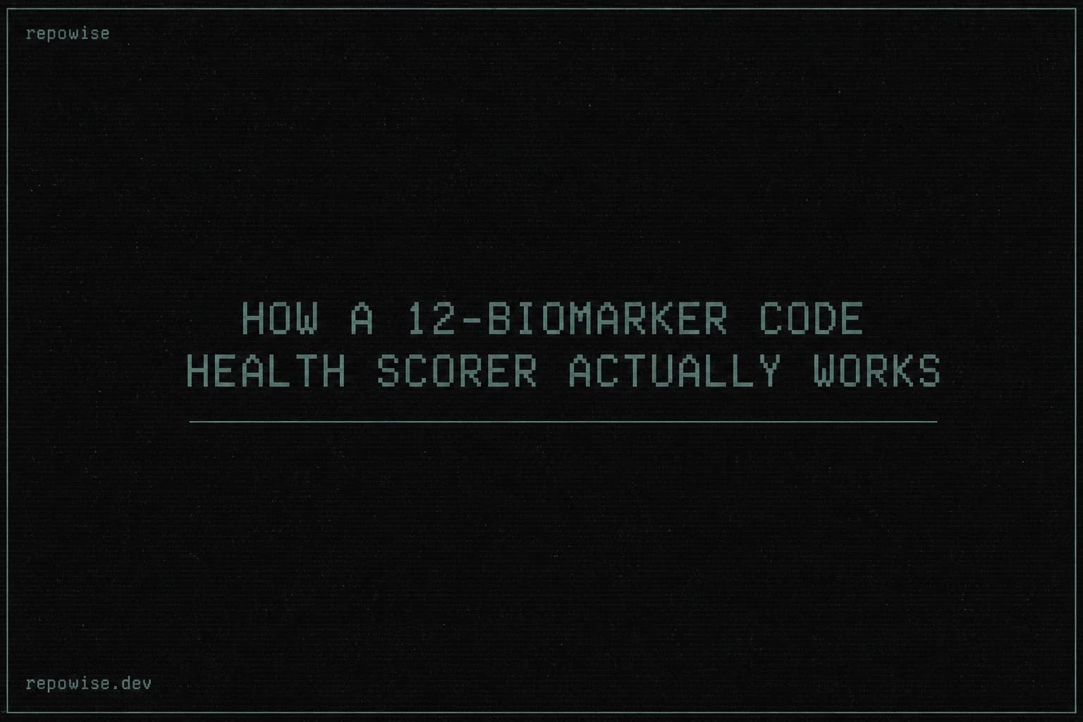How a 25-Biomarker Code Health Scorer Actually Works