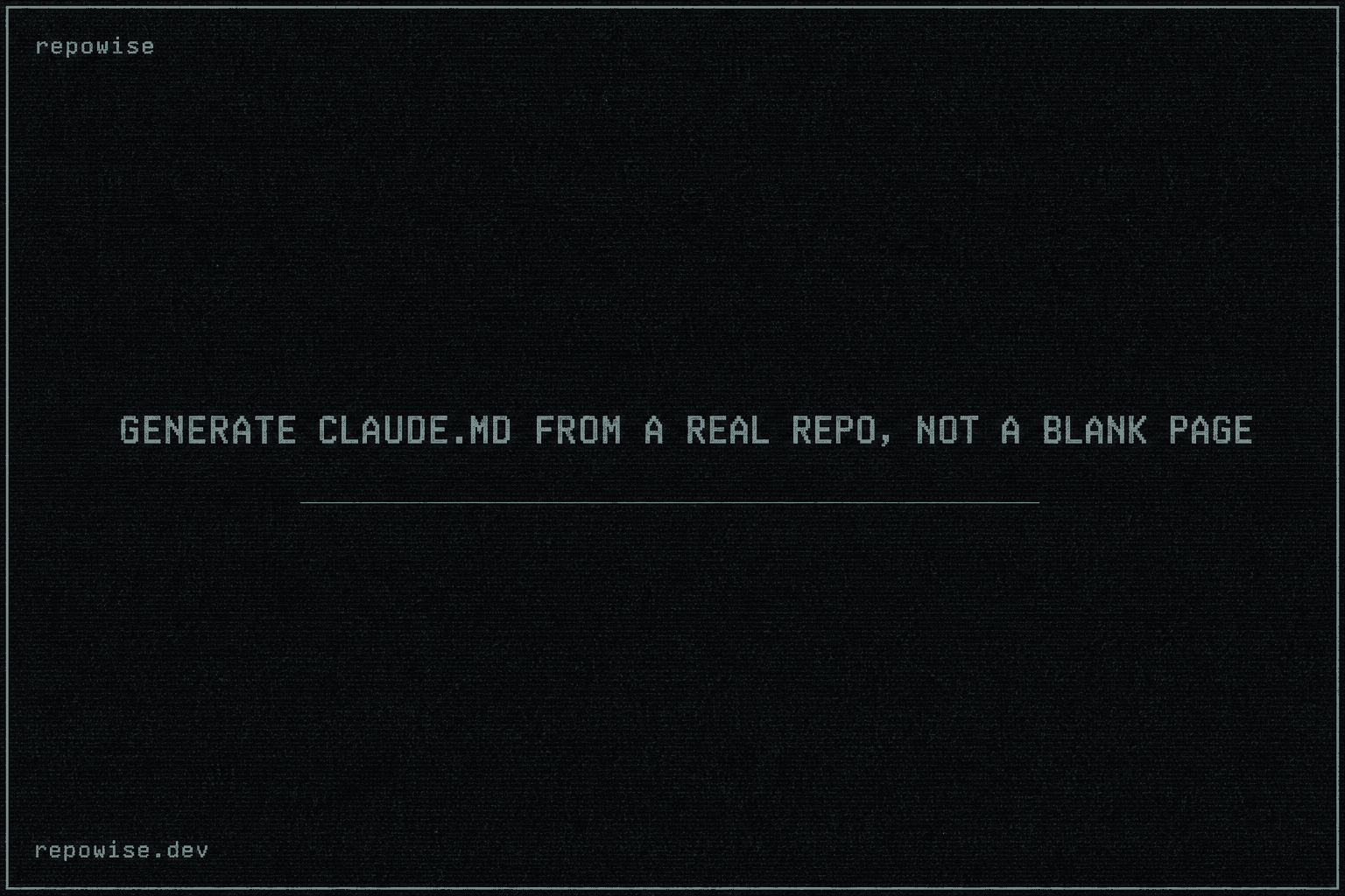Generate claude.md from a real repo, not a blank page