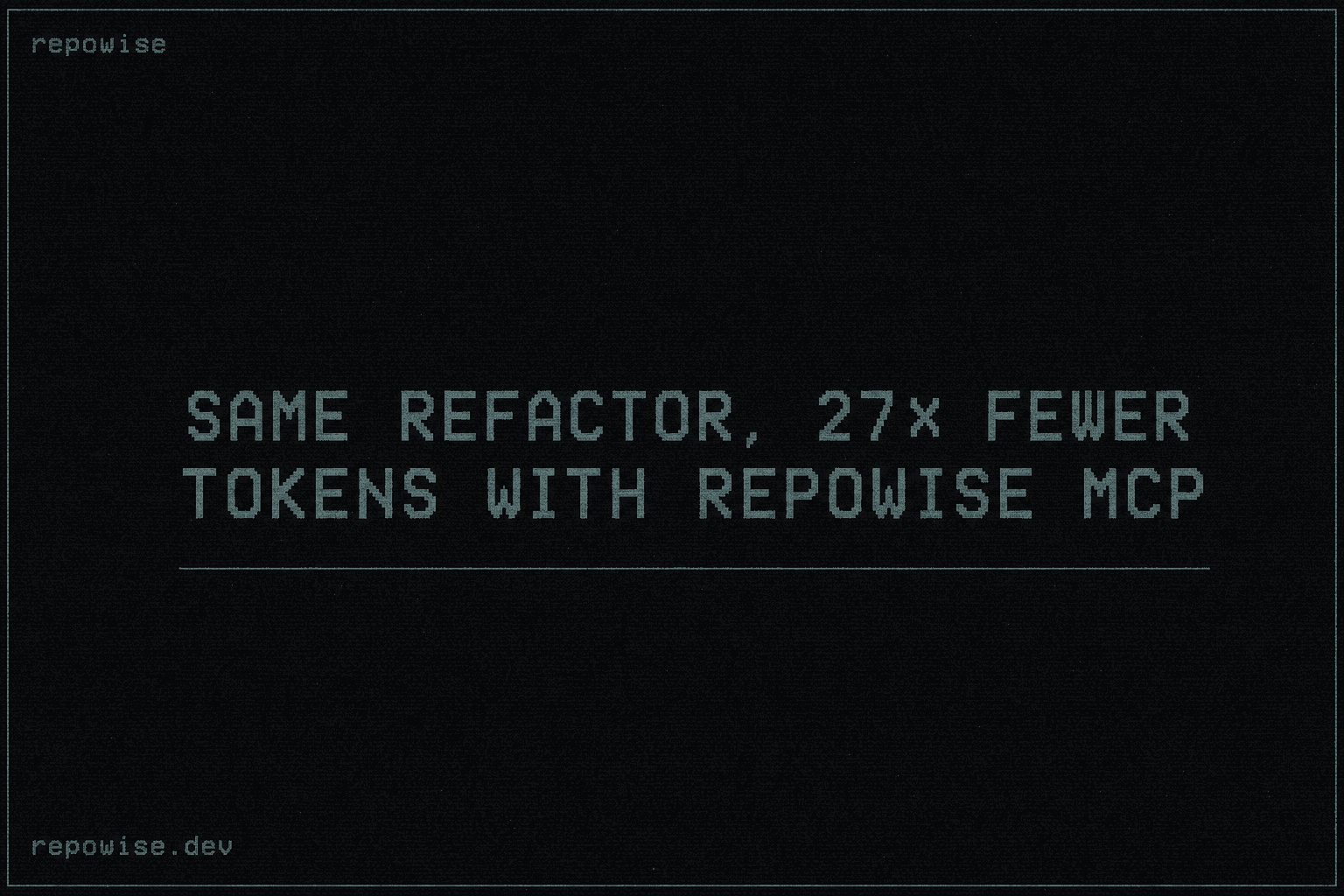 Same refactor, 27× fewer tokens with Repowise MCP