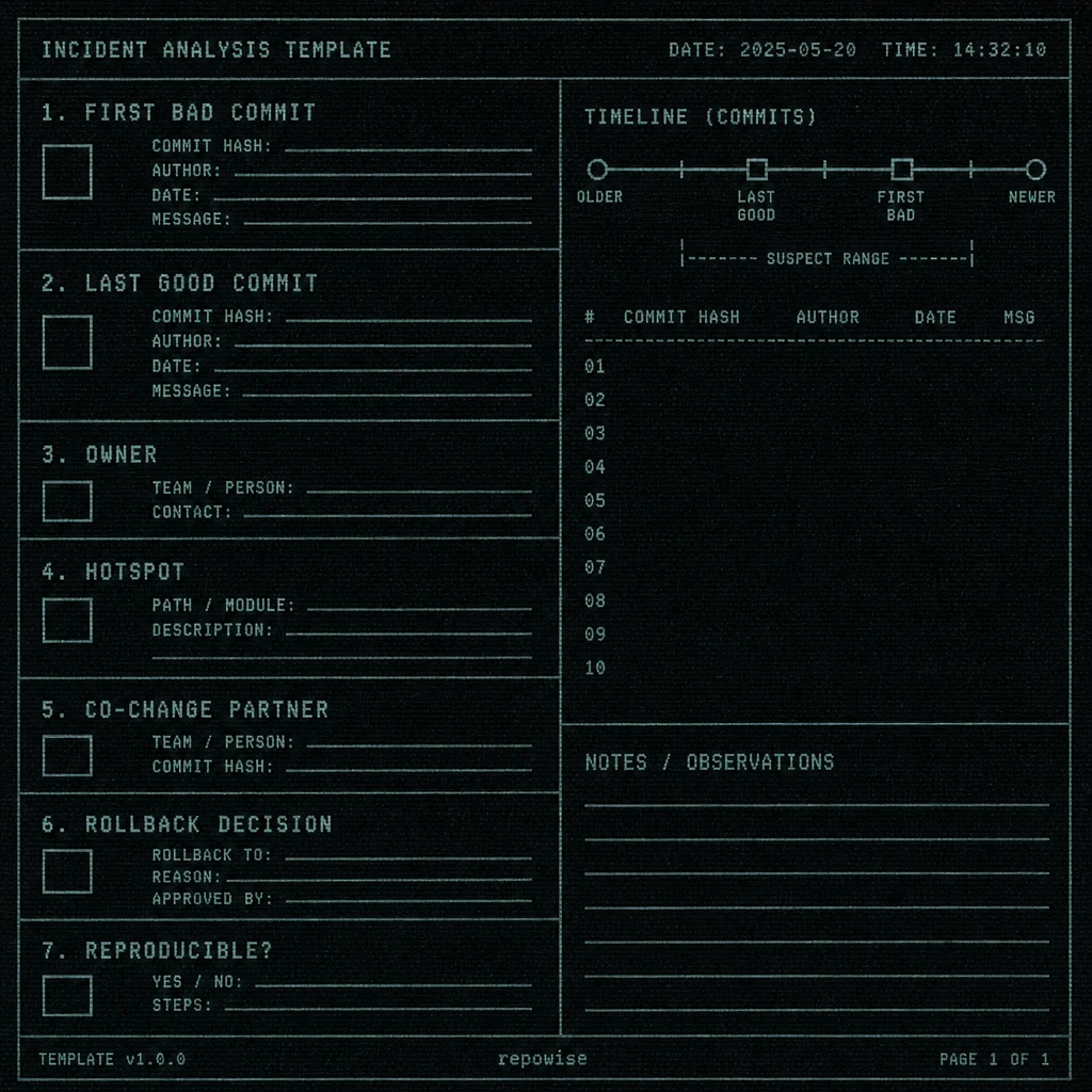 Postmortem Capture Sheet