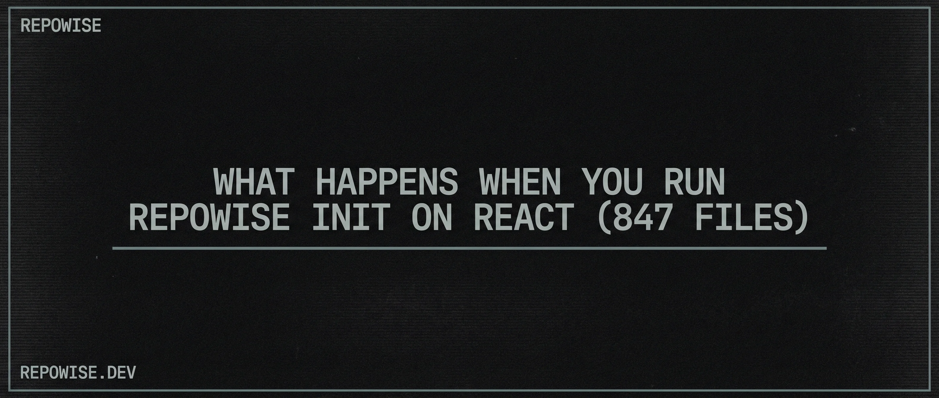 What Happens When You Run repowise init on React (847 Files)